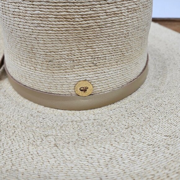 New Gigi Pip Blake Wide Brim Fedora Hat Size 59 Natural Palm Straw main image 8